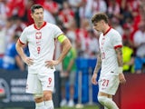 Berlin, Germany: Robert Lewandowski of Poland seen confused after defeat during the UEFA EURO, EM, Europameisterschaft,Fussball 2024 Group D match between Poland and Austria at the Olympiastadion in Berlin. June 21, 2024 [IMAGO]