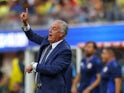  Costa Rica manager Gustavo Alfaro yells out instructions to his team on June 24, 2024