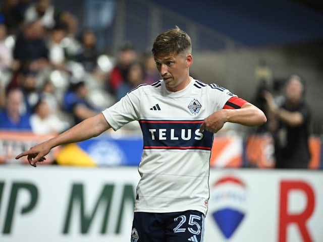  Ryan Gauld celebrates a goal by the Vancouver Whitecaps on June 28, 2024