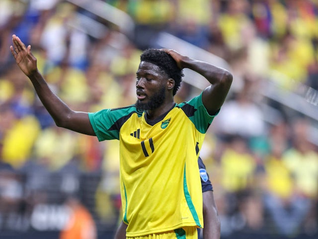 Shamar Nicholson dejected after Jamaica were eliminated from the Copa America on June 25 2024