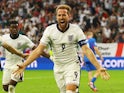 England's Harry Kane celebrates scoring their second goal on June 30, 2024
