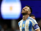 Argentina's Lionel Messi reacts on June 20, 2024