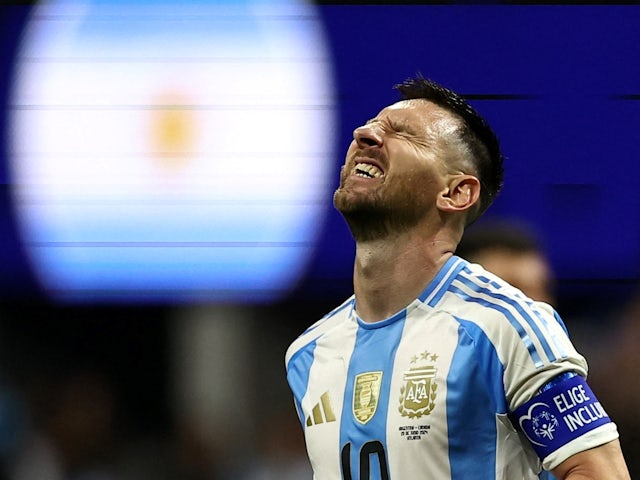 Lionel Messi của Argentina phản ứng vào ngày 20 tháng 6 năm 2024