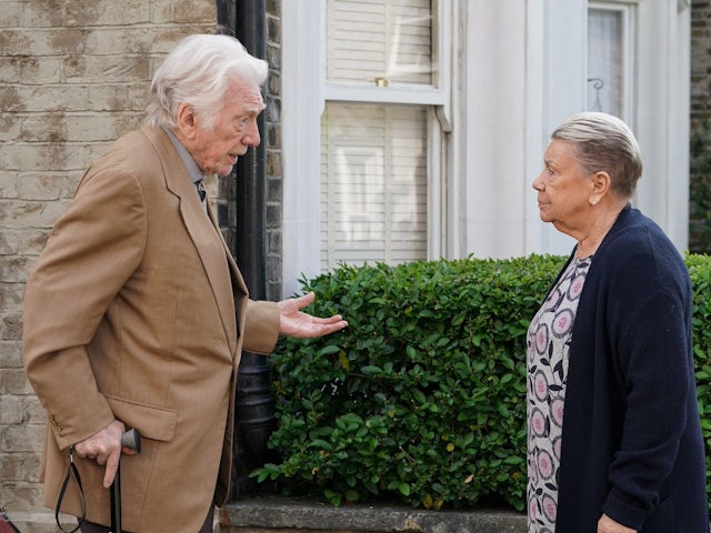 Stevie and Mo on the first episode of EastEnders on July 11, 2024