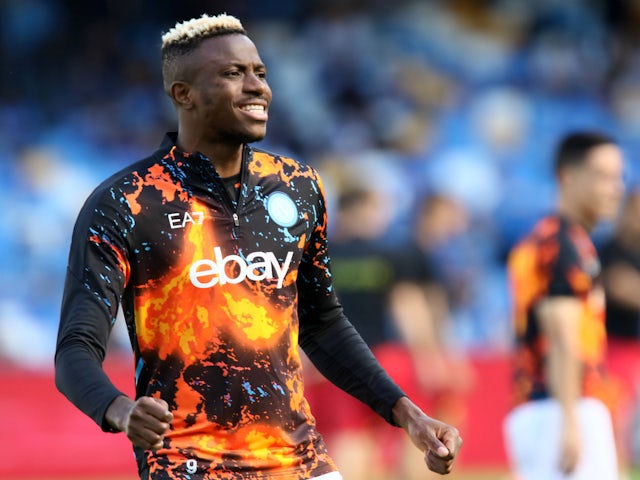 Victor Osimhen of Ssc Napoli during warm up before the Serie A match on June 28, 2024