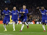 Chelsea celebrate scoring a goal against Aston Villa in February 2024.