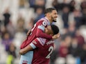 West Ham United's Said Benrahma and Ben Johnson celebrate after the match on February 25, 2023 [IMAGO]