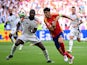 Germany's Antonio Rudiger in action with Spain's Alvaro Morata on July 5, 2024