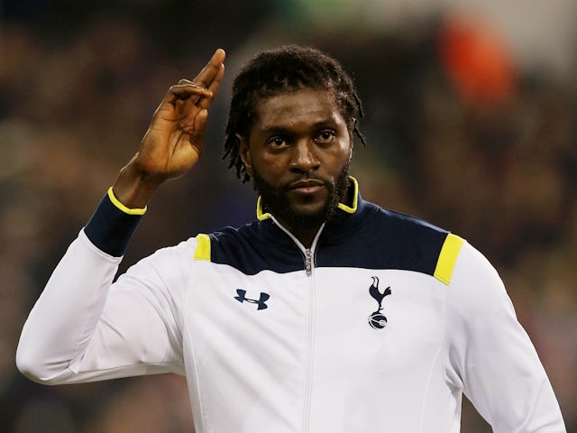 Emmanuel Adebayor during his Tottenham Hotspur days in 2015