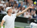 Jannik Sinner in action at Wimbledon on July 3, 2024