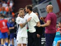 England's Kieran Trippier with manager Gareth Southgate on June 30, 2024