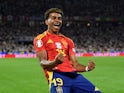 Spain's Lamine Yamal celebrates their second goal on June 30, 2024
