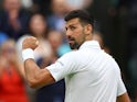  Novak Djokovic reacts at Wimbledon on July 2, 2024