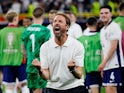 England manager Gareth Southgate celebrates on July 10, 2024