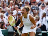 Jasmine Paolini reacts at Wimbledon on July 11, 2024