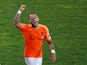 The Netherlands' Memphis Depay celebrates in 2019