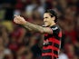 Flamengo's Pedro celebrates scoring their first goal on July 12, 2024