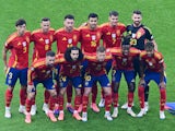 Spain players ahead of the Euro 2024 final against England on July 14, 2024