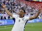 England's Trent Alexander-Arnold celebrates after winning the penalty shootout on July 6, 2024