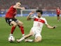 Austria's Stefan Posch in action with Turkey's Ferdi Kadioglu on July 9, 2024