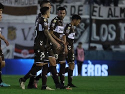 Platense players look on in 2024