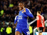 Abdul Fatawu celebrates scoring for Leicester City in April 2024