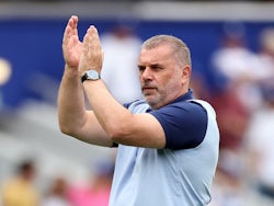 Tottenham Hotspur manager Ange Postecoglou applauds fans after the match on July 20, 2024
