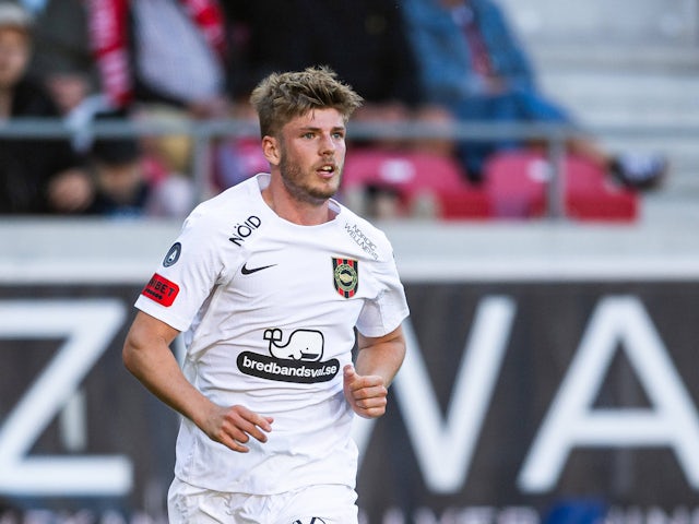 Brommapojkarnas Frederik Christensen during the football match in Allsvenskan between Kalmar and Brommapojkarna on July 18, 2024