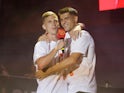 Spain's Dani Olmo and Alvaro Morata celebrate winning Euro 2024 on July 15, 2024