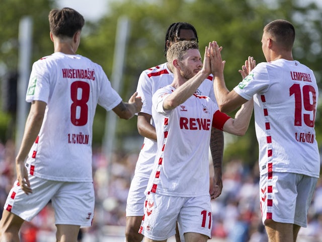 FC Koln players celebrate scoring on July 19, 2024