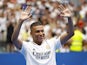 Real Madrid's Kylian Mbappe acknowledges the crowd during his presentation as a new signing on July 16, 2024