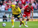 Thomas Lehne Olsen of Lillestrom in action against Brann on May 12, 2024