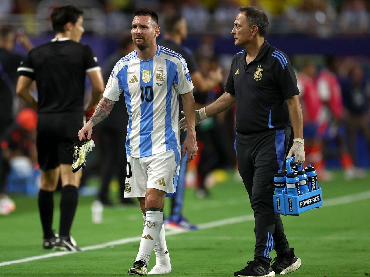 Lionel Messi left in tears from ankle injury in Argentina's Copa America final win
