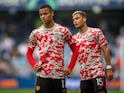 Manchester United forward Mason Greenwood (11), Manchester United midfielder Andreas Pereira (15) warming up before the Pre-Season Friendly  on July 18, 2024
