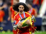 Spain defender Marc Cucurella after win over England in Euro 2024 final on July 14, 2024.