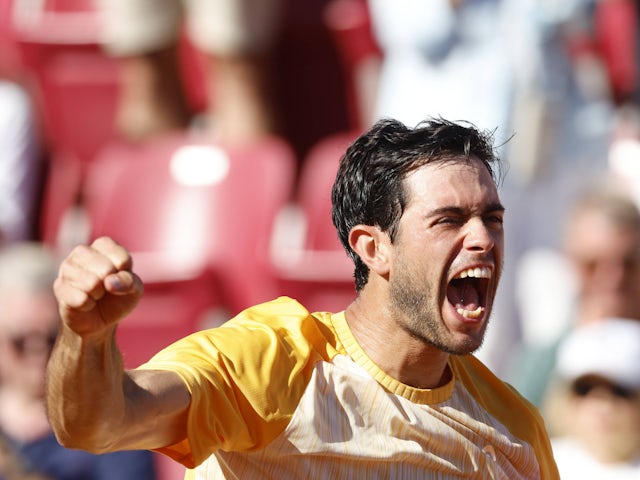 Nuno Borges reacts at the Swedish Open on July 20, 2024