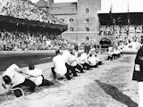 Sweden and Great Britain contest the Tug of War at the 1912 Olympics