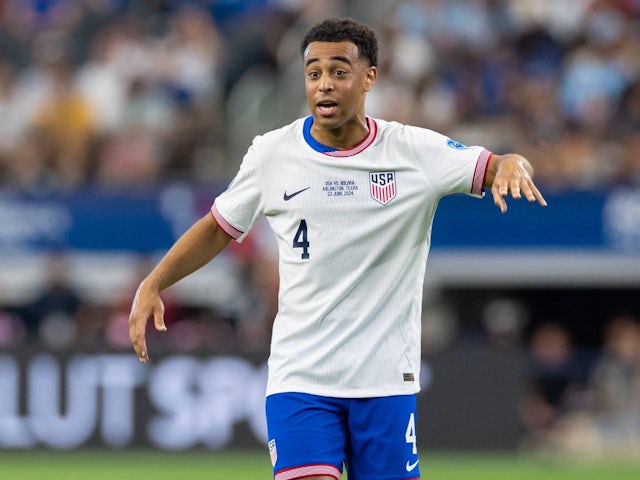 USA's Tyler Adams in action on June 23, 2024