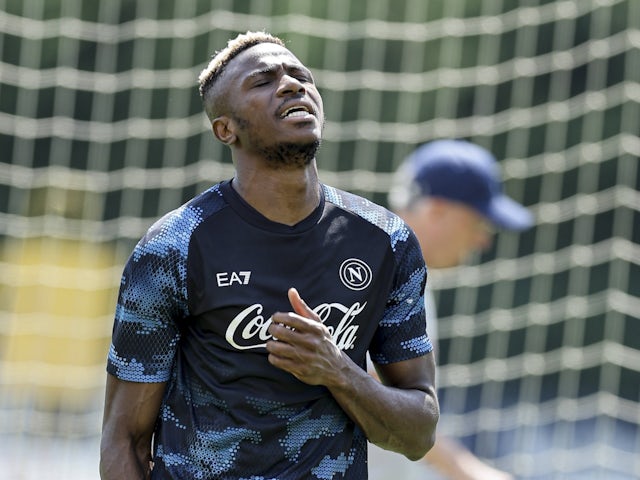 Napoli's Nigerian forward Victor Osimhen during SSC Napoli's 2024-25 preseason training camp on July 18, 2024