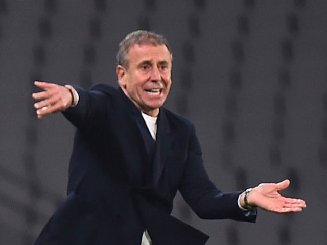 Coach Abdullah Avci of Trabzonspor during the Turkish Cup Semi Final match between Fatih Karagumruk and Trabzonspor at Ataturk Olympic Stadium on May 8, 2024 [on July 23, 2024]