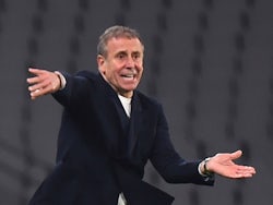 Coach Abdullah Avci of Trabzonspor during the Turkish Cup Semi Final match between Fatih Karagumruk and Trabzonspor at Ataturk Olympic Stadium on May 8, 2024 [on July 23, 2024]