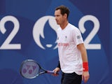 Andy Murray in practice ahead of the Olympic Games in July 2024.