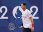 Andy Murray in practice ahead of the Olympic Games in July 2024.