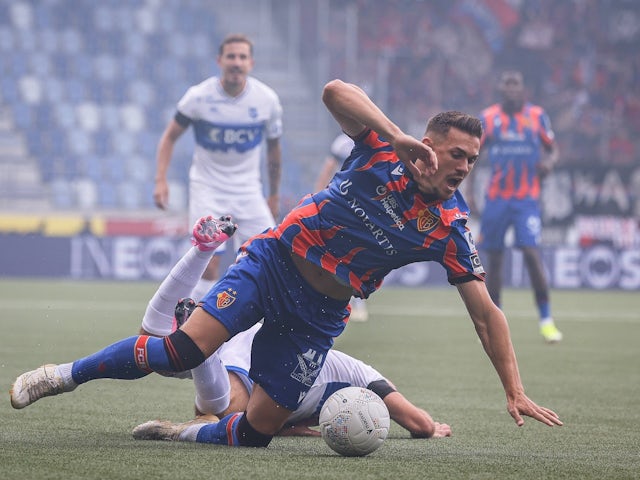 Benjamin Kololli of Basel in action on July 21, 2024