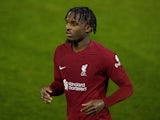 Billy Koumetio in action for Liverpool Under-21s in January 2023