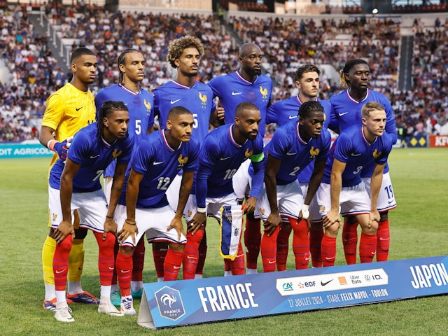 Imagen de la selección olímpica de fútbol masculina/sub-23 de Francia el 17 de julio de 2024