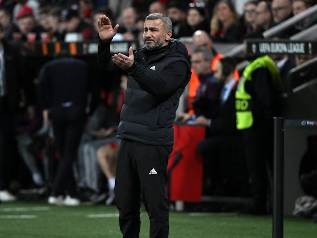 Coach Gurban Gurbanov of Qarabag FK looks on as his side face Bayer 04 Leverkusen in the second leg of the Europa League Round of 16 - 14/03/2024 [on July 28, 2024]