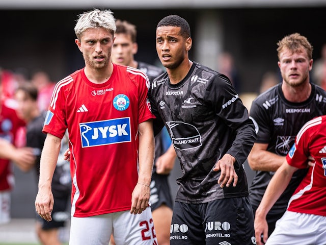 Bruno Leite of Haugesund in action on June 30, 2024