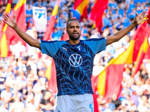 Malmö FFs Isaac Kiese Thelin ahead of the Allsvenskan football match between Malmö FF and Sirius on July 27, 2024 [on July 28, 2024]