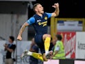 Celje's Luka Bobicanec celebrates after scoring on July 24, 2024